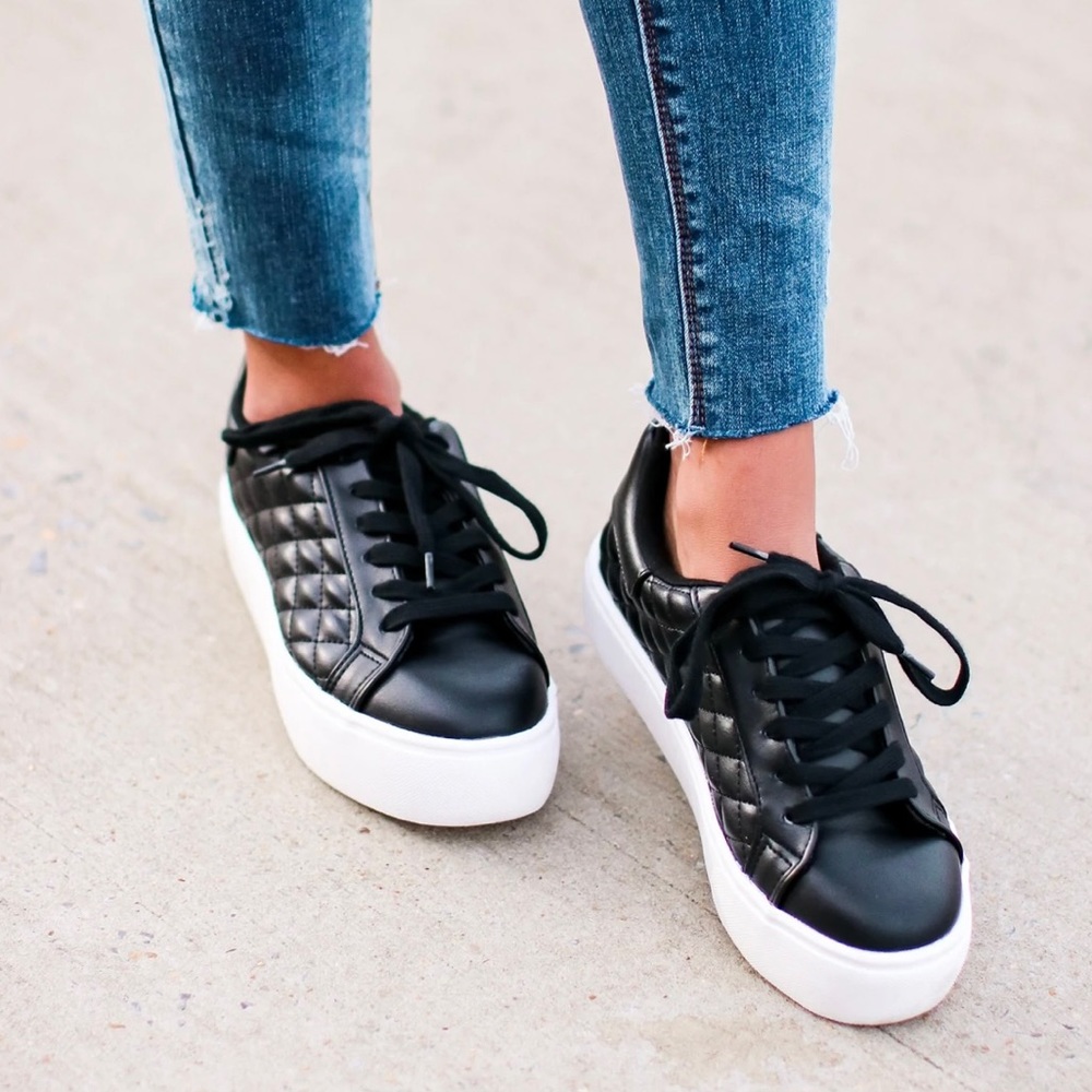 Dylann Quilted Platform Lace Up Sneakers